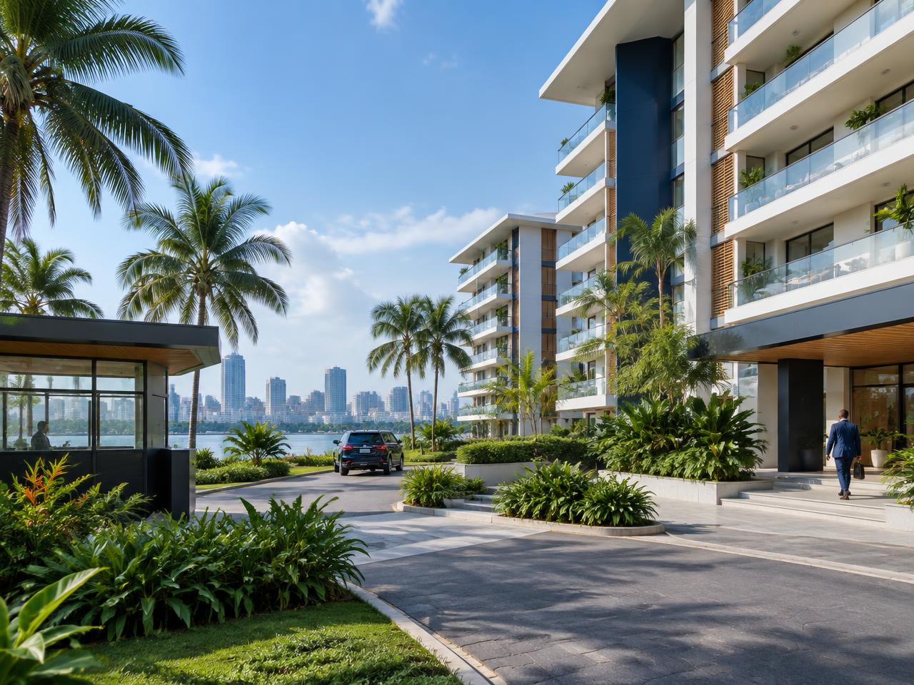 Résidence immobilière contemporaine avec jardin tropical à Abidjan